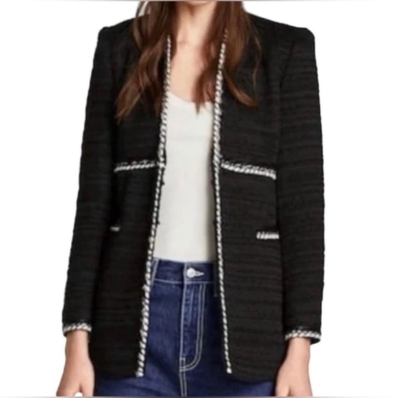 Zara Jackets & Blazers - ZARA Popular Black Textured Tweed Classic‎ Blazer Women’s